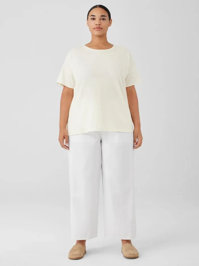 Eileen Fisher Petite Organic Cotton Hazy Slub Tee Softwhite 8211 Shop
