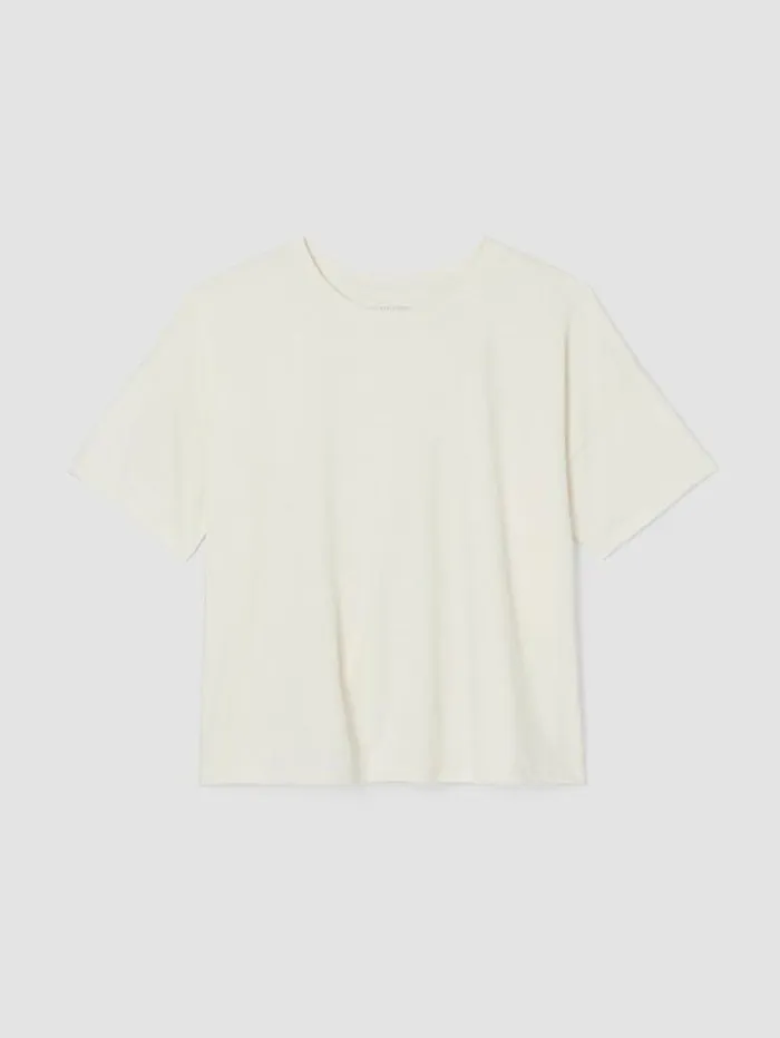 Eileen Fisher Petite Organic Cotton Hazy Slub Tee Softwhite 8211 Shop