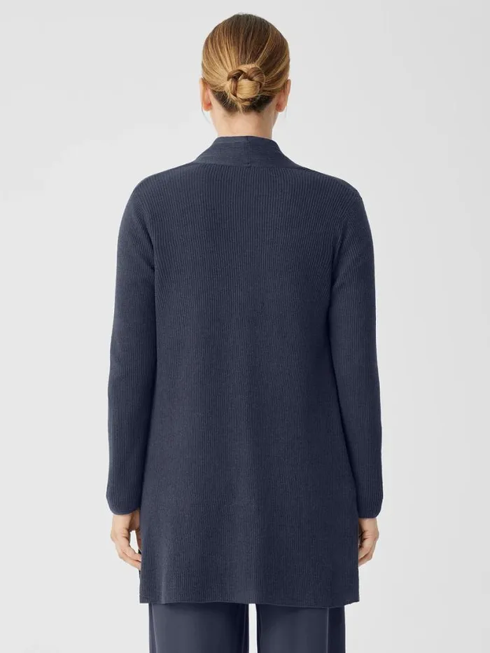 Eileen Fisher Petite Organic Linen Cotton Airy Tuck Long Cardigan Ocean 8211 Shop