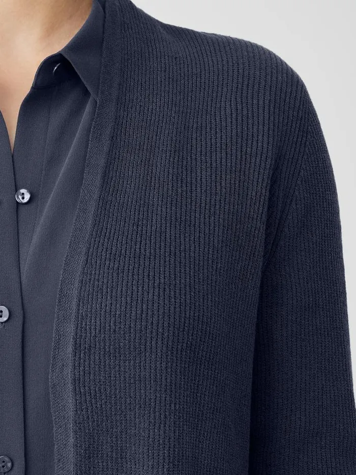 Eileen Fisher Petite Organic Linen Cotton Airy Tuck Long Cardigan Ocean 8211 Shop