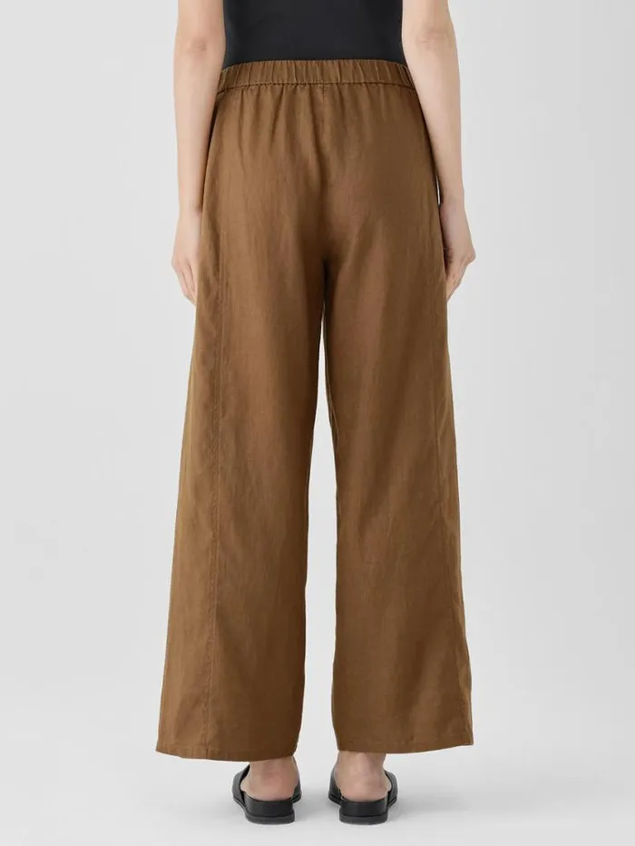 Eileen Fisher Petite Organic Linen Wide Trouser Pant Bronze 8211 Shop
