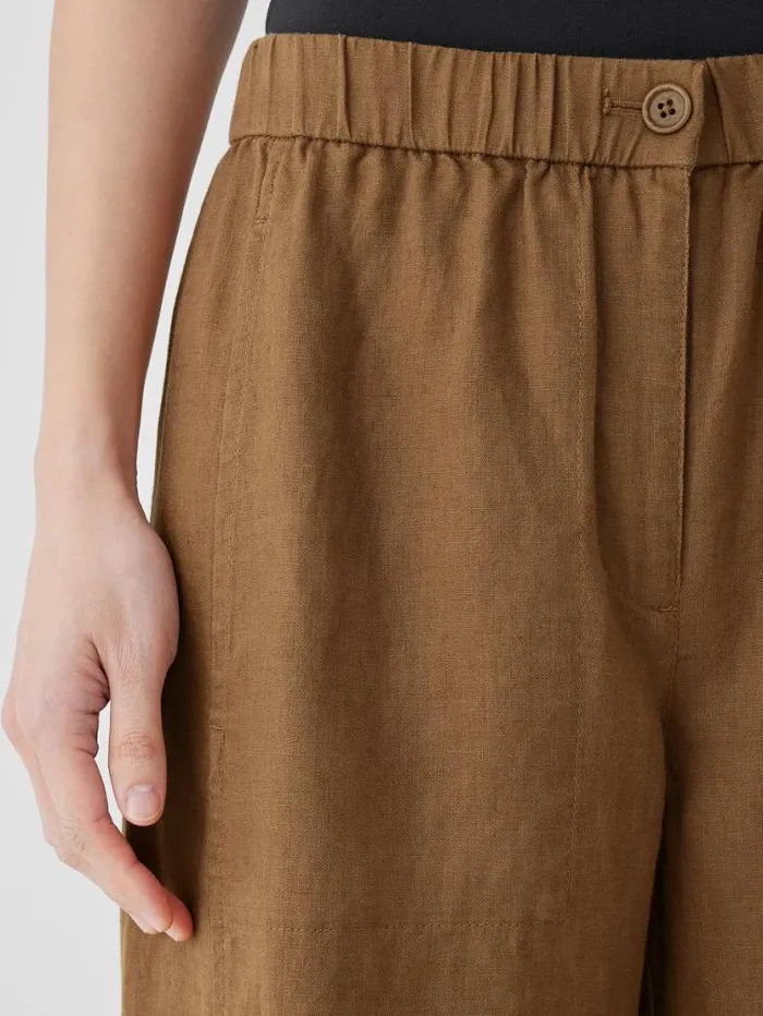 Eileen Fisher Petite Organic Linen Wide Trouser Pant Bronze 8211 Shop