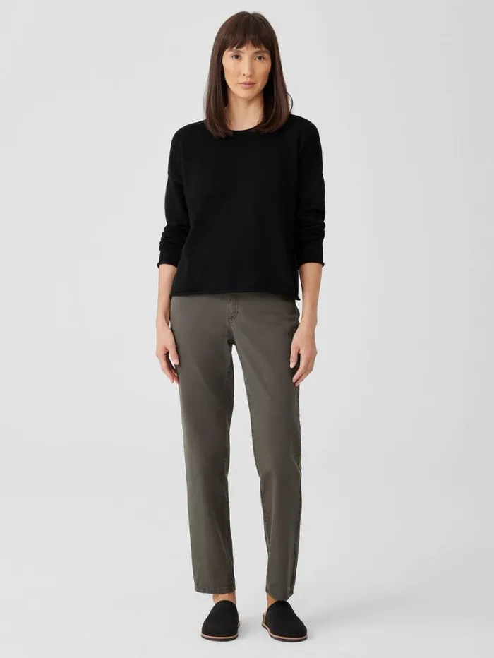 Eileen Fisher Petite Peruvian Cotton Blend Crew Neck Top Black 8211 Shop