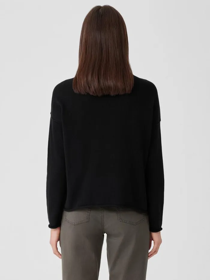Eileen Fisher Petite Peruvian Cotton Blend Crew Neck Top Black 8211 Shop
