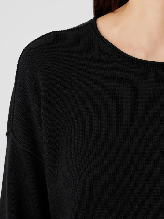Eileen Fisher Petite Peruvian Cotton Blend Crew Neck Top Black 8211 Shop