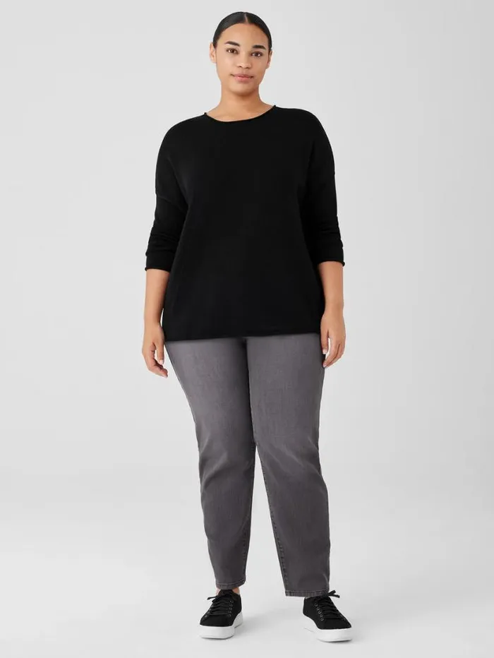 Eileen Fisher Petite Peruvian Cotton Blend Crew Neck Top Black 8211 Shop