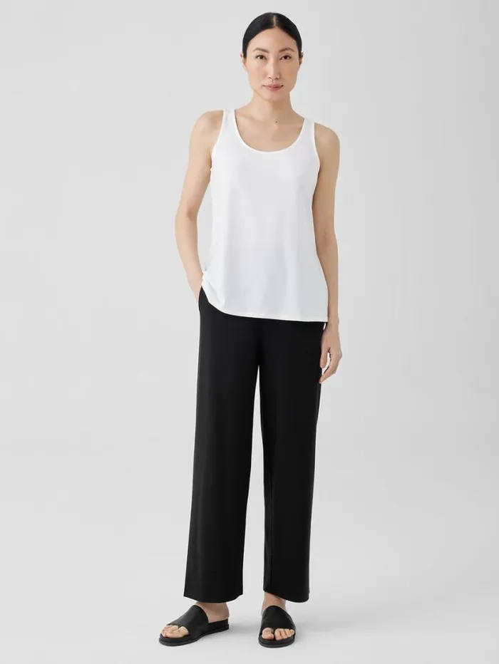 Eileen Fisher Petite Stretch Jersey Knit Straight Pant Black 8211 Shop