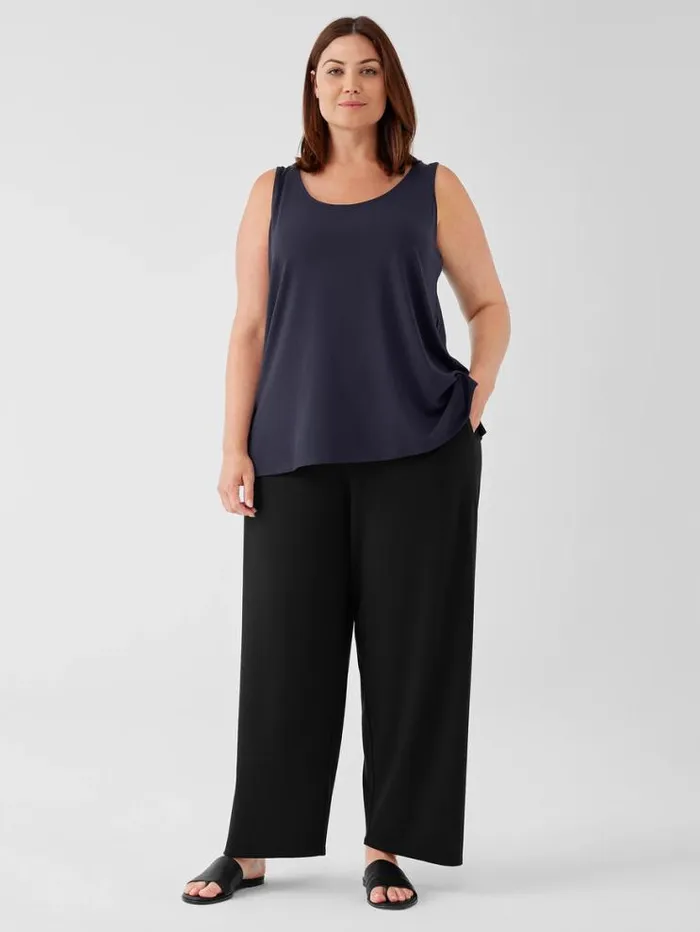 Eileen Fisher Petite Stretch Jersey Knit Straight Pant Black 8211 Shop