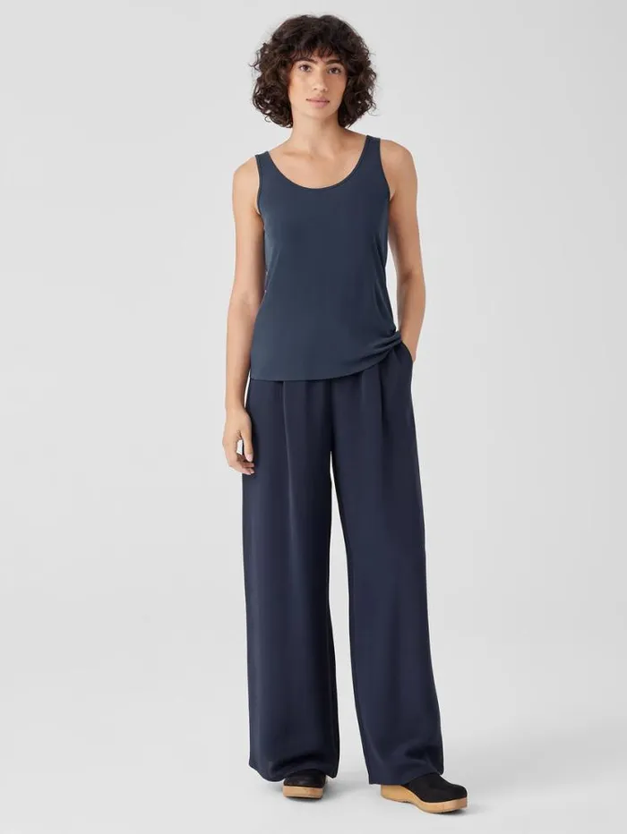 Eileen Fisher Petite Stretch Silk Jersey Scoop Neck Tank Ocean 8211 Shop