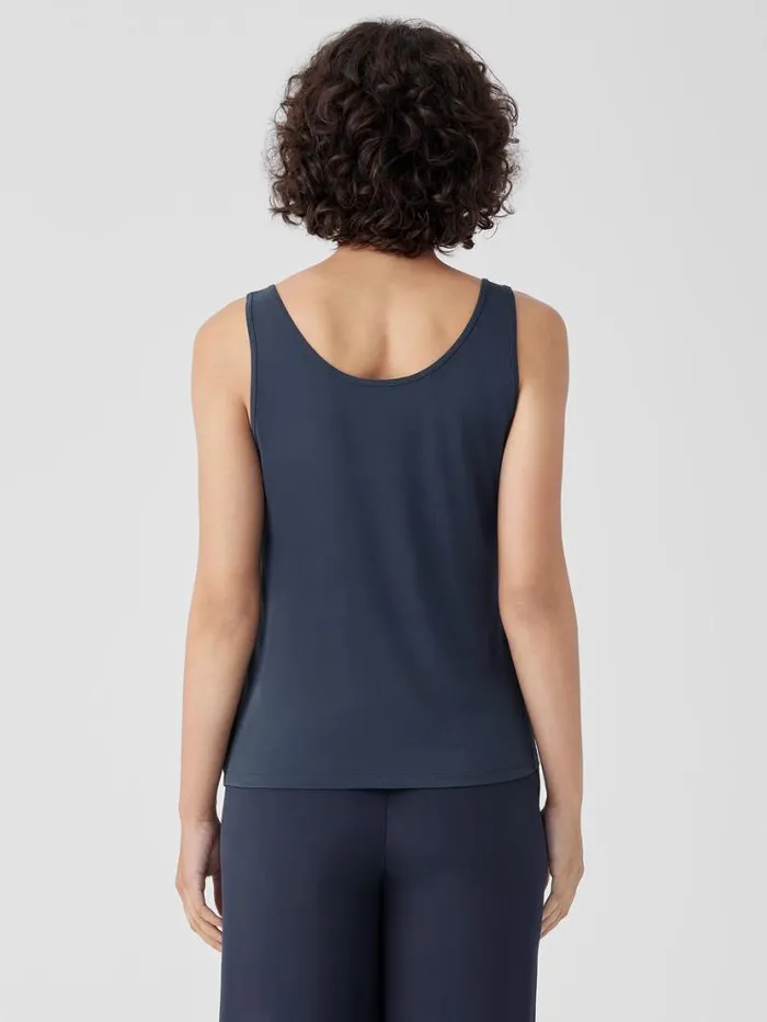 Eileen Fisher Petite Stretch Silk Jersey Scoop Neck Tank Ocean 8211 Shop