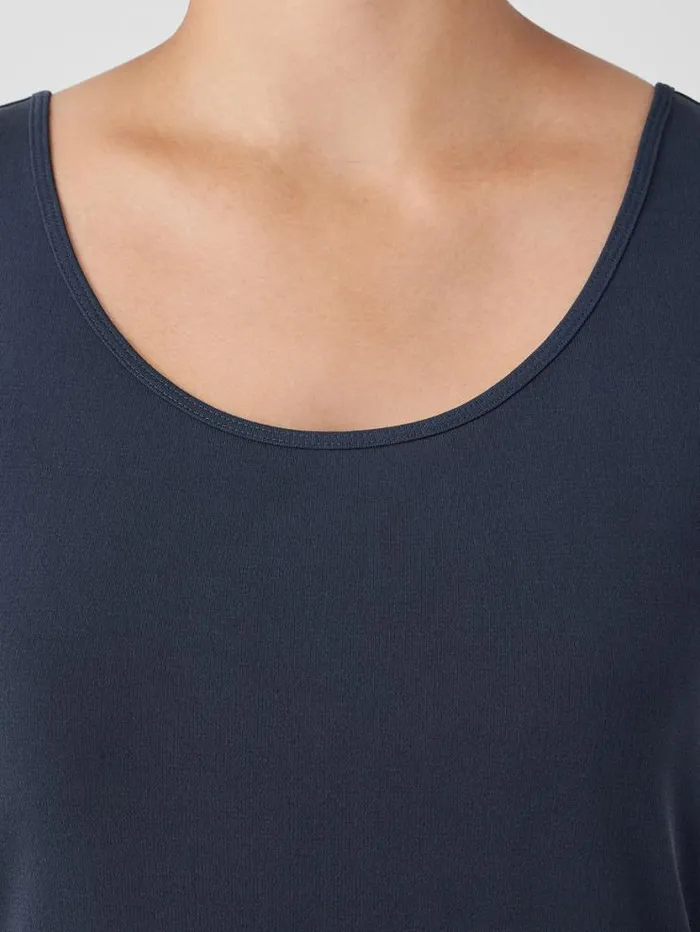 Eileen Fisher Petite Stretch Silk Jersey Scoop Neck Tank Ocean 8211 Shop