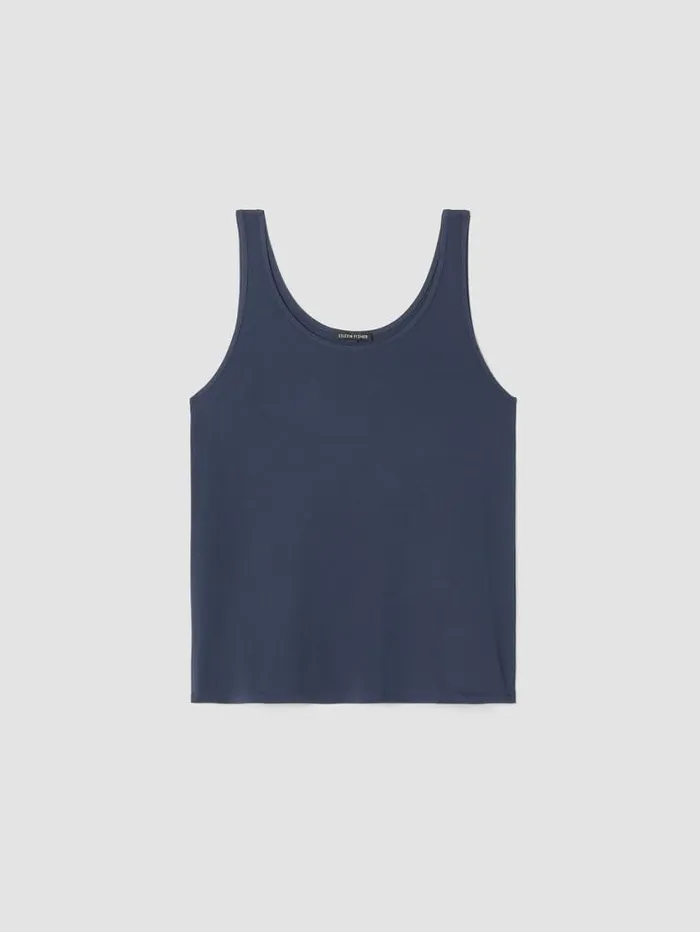 Eileen Fisher Petite Stretch Silk Jersey Scoop Neck Tank Ocean 8211 Shop