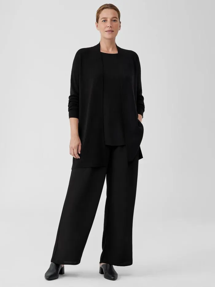Eileen Fisher Petite Ultrafine Merino Long Cardigan Black 8211 Shop