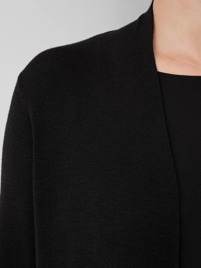 Eileen Fisher Petite Ultrafine Merino Long Cardigan Black 8211 Shop