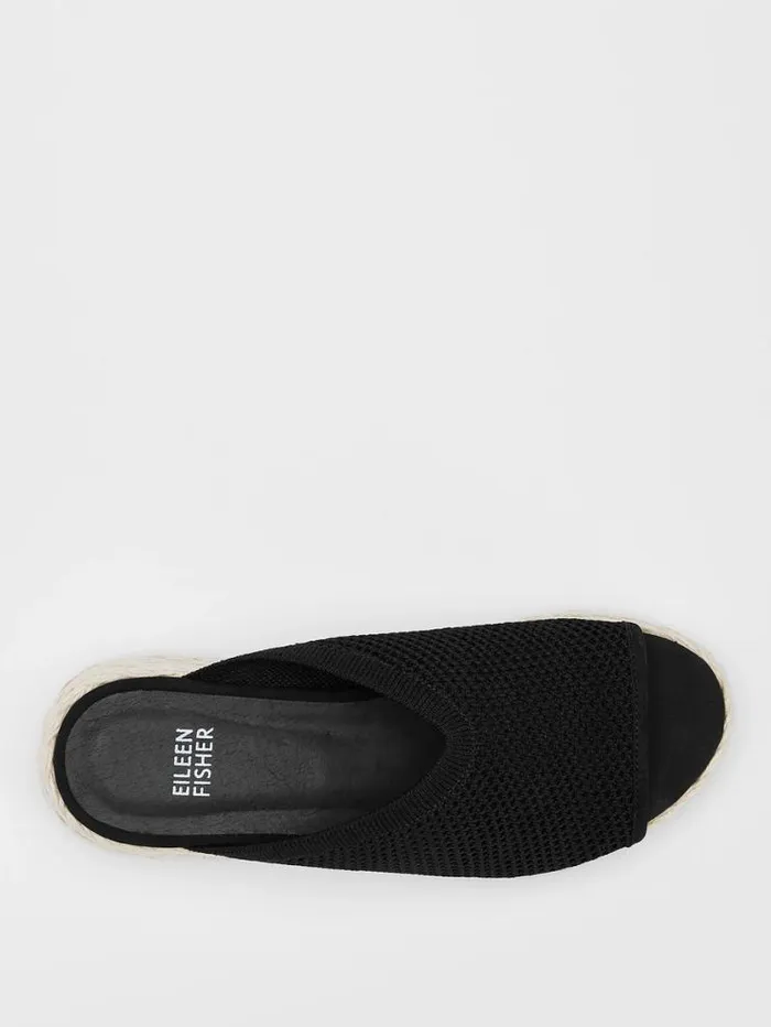 Eileen Fisher Shoes Tali Recycled Stretch Knit Espadrille Wedge Sandal Black 8211 Shop