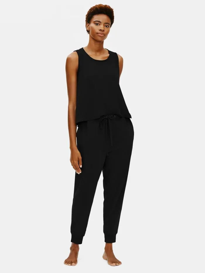 Eileen Fisher Sleepwear Organic Cotton Interlock Jogger Sleep Pant Black 8211 Shop