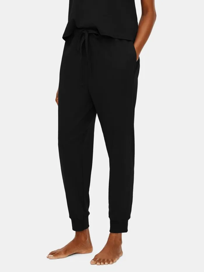 Eileen Fisher Sleepwear Organic Cotton Interlock Jogger Sleep Pant Black 8211 Shop