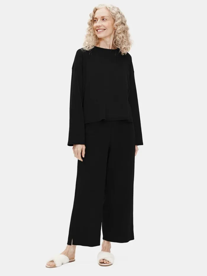 Eileen Fisher Sleepwear Organic Cotton Interlock Sleep BoxTop Black 8211 Shop
