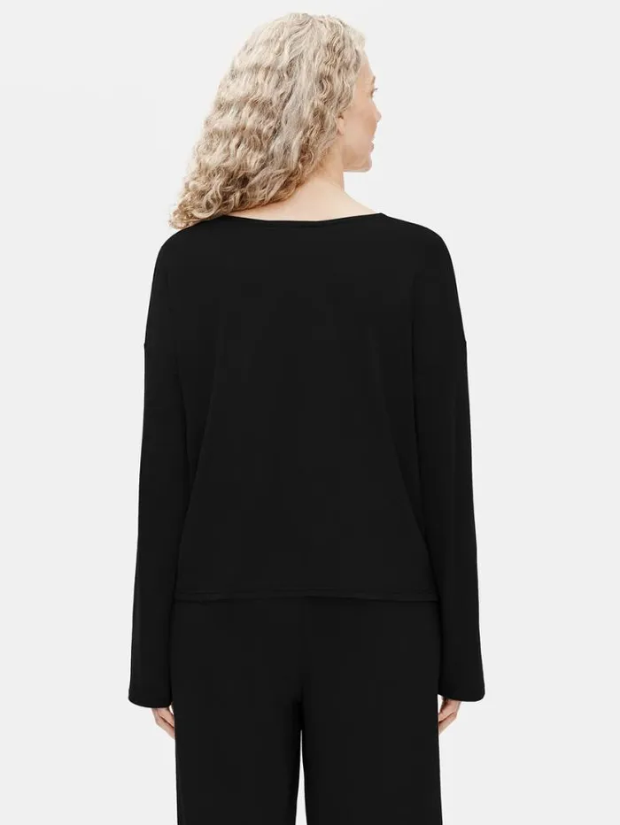 Eileen Fisher Sleepwear Organic Cotton Interlock Sleep BoxTop Black 8211 Shop