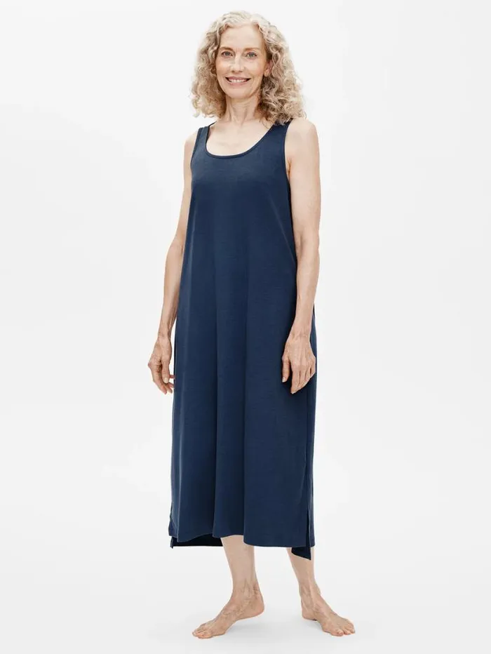 Eileen Fisher Sleepwear Organic Cotton Interlock Tank Sleep Dress Indigo 8211 Shop