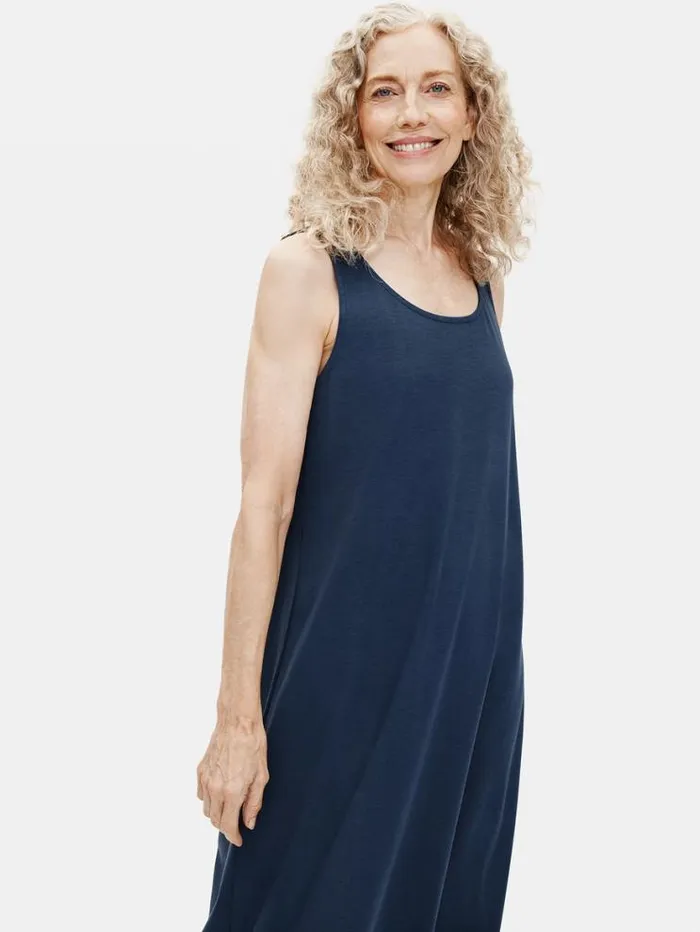 Eileen Fisher Sleepwear Organic Cotton Interlock Tank Sleep Dress Indigo 8211 Shop
