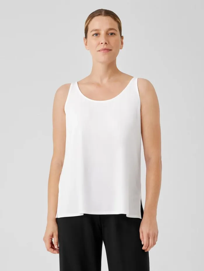 Eileen Fisher Tanks and Camis Stretch Jersey Knit Scoop Neck Tank White 8211 Shop