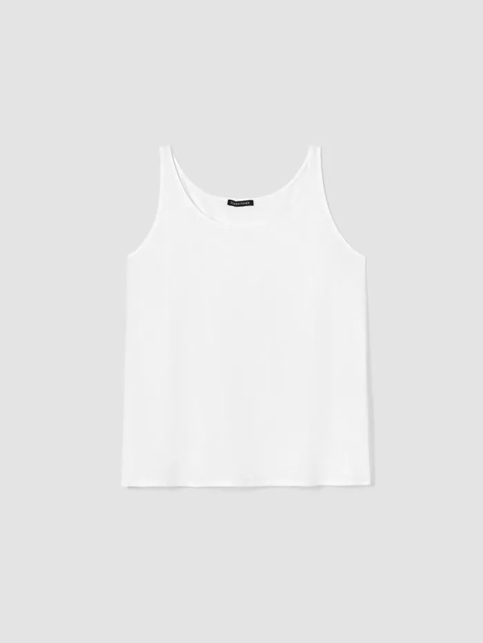 Eileen Fisher Tanks and Camis Stretch Jersey Knit Scoop Neck Tank White 8211 Shop