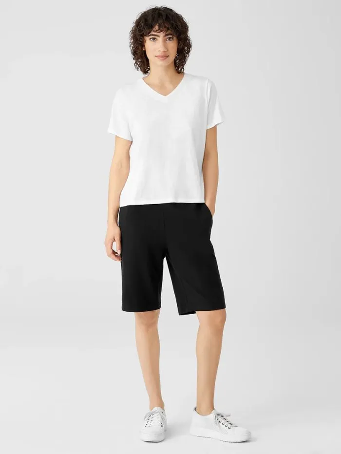 Eileen Fisher Tops and Tees Organic Cotton Slub VNeck Tee White 8211 Shop