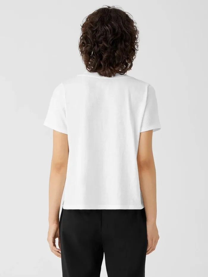 Eileen Fisher Tops and Tees Organic Cotton Slub VNeck Tee White 8211 Shop