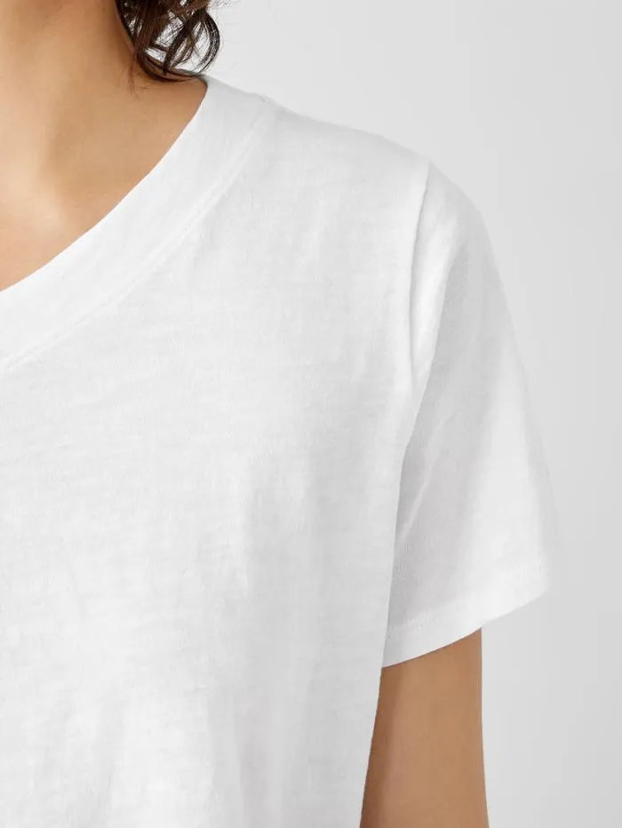 Eileen Fisher Tops and Tees Organic Cotton Slub VNeck Tee White 8211 Shop