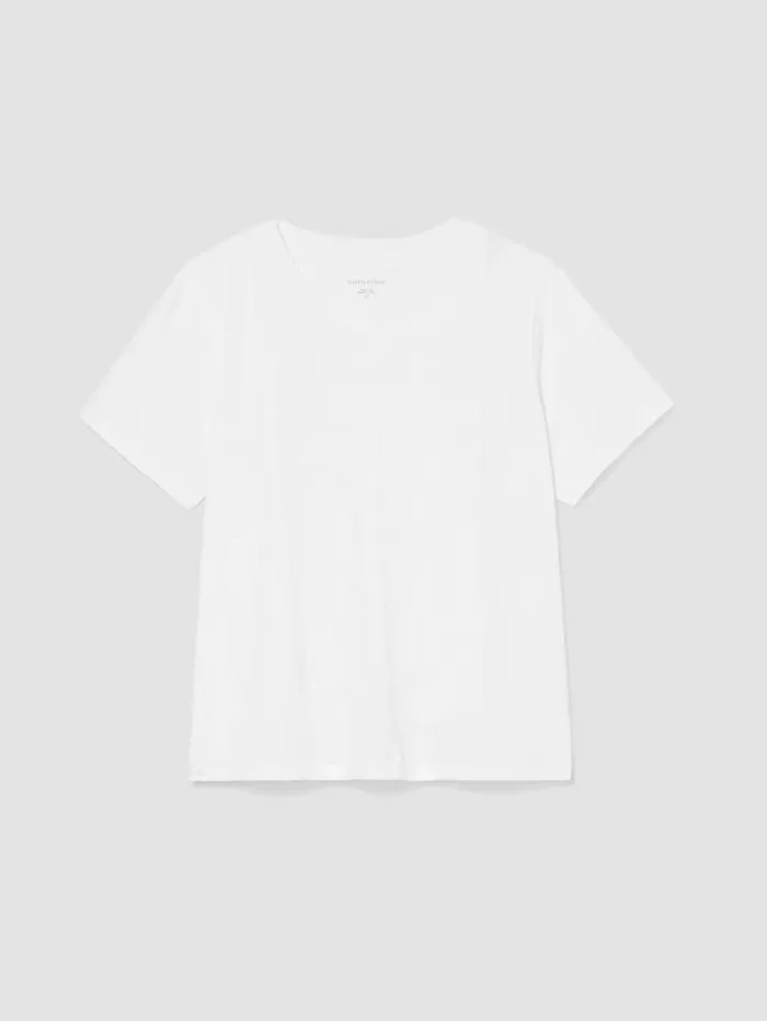 Eileen Fisher Tops and Tees Organic Cotton Slub VNeck Tee White 8211 Shop