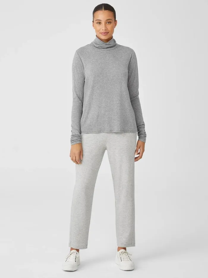 Eileen Fisher Tops and Tees Ribbed Pima Cotton Blend Top Moon 8211 Shop