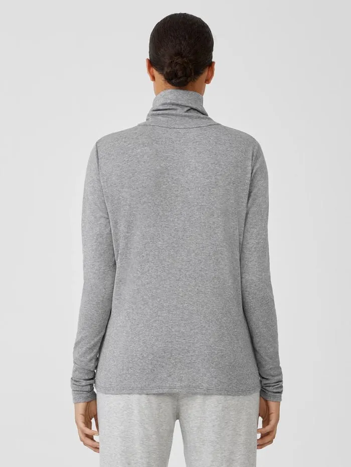 Eileen Fisher Tops and Tees Ribbed Pima Cotton Blend Top Moon 8211 Shop