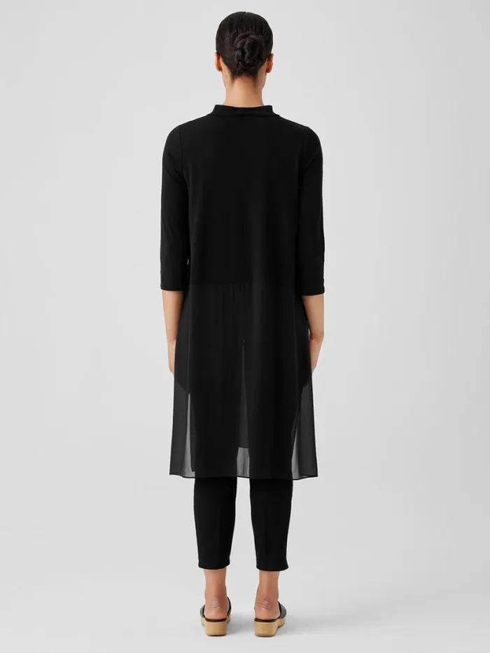 Eileen Fisher Tops and Tees Stretch Silk Jersey Mock Neck Top Black 8211 Shop