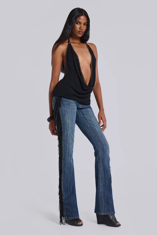 El Topo Fringe Bootcut Jeans Women Tops Jaded London