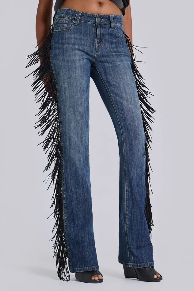 El Topo Fringe Bootcut Jeans Women Tops Jaded London