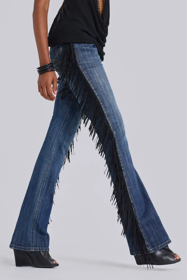 El Topo Fringe Bootcut Jeans Women Tops Jaded London
