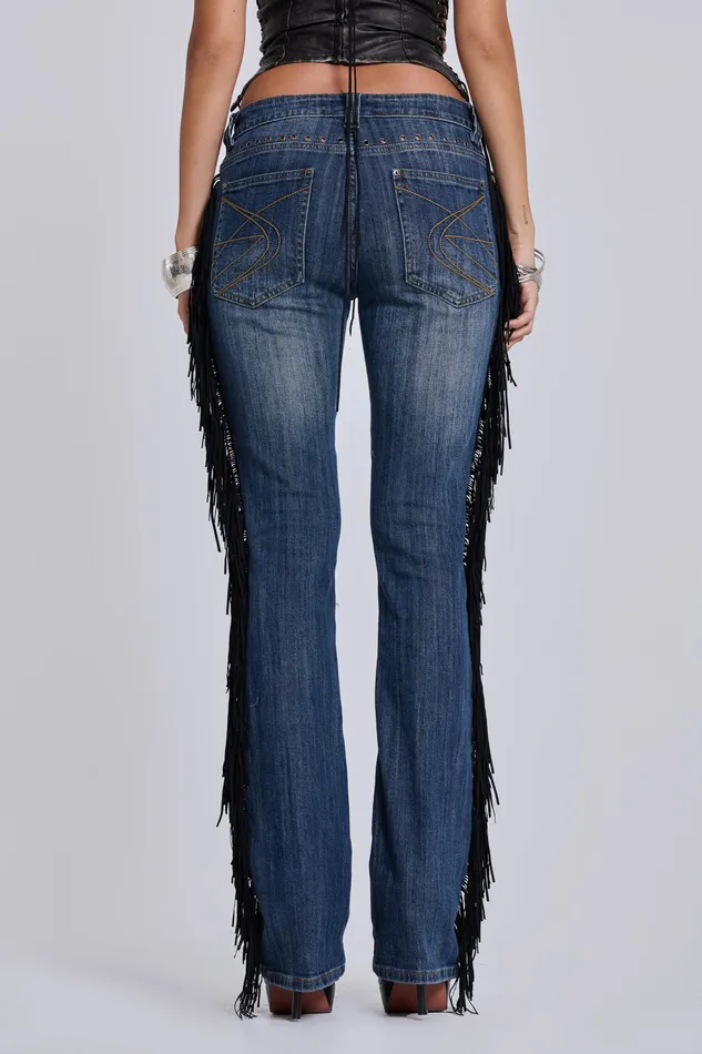 El Topo Fringe Bootcut Jeans Women Tops Jaded London