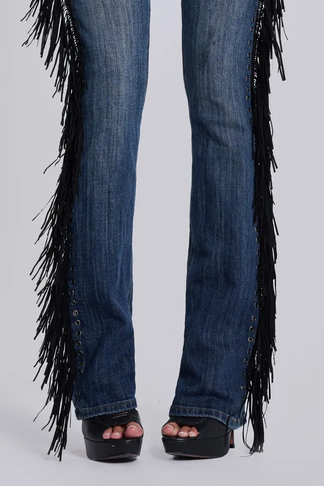 El Topo Fringe Bootcut Jeans Women Tops Jaded London