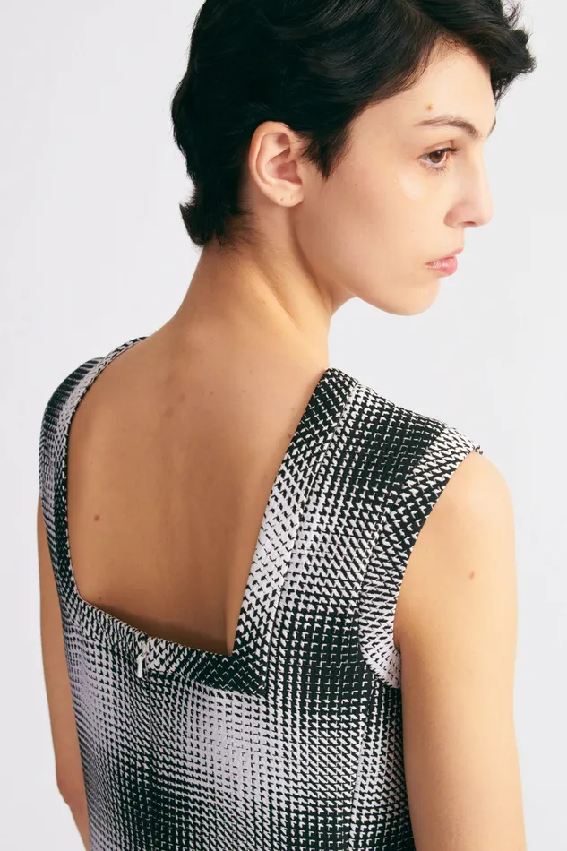Emilia Wickstead Dresses Women Emmy Dress In Black and White Checked Cloque Emilia Wickstead Dresses Women Emmy Dress In Black and White Checked Cloque