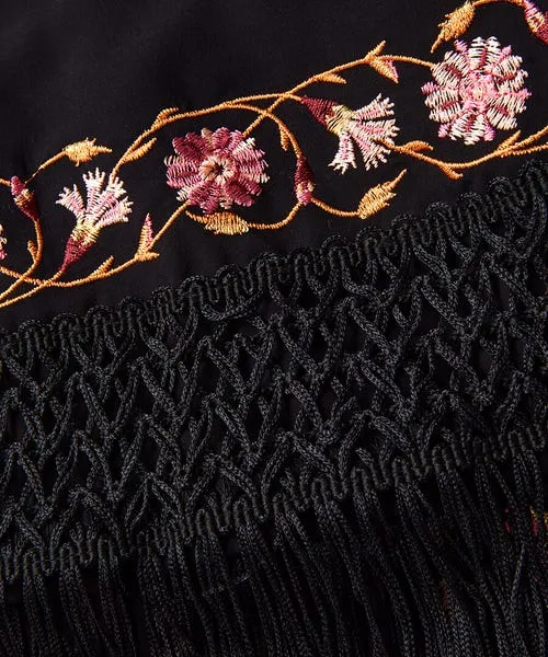 Exquisite Embroidered Kimono Black Apparel Tops Tunics and Blouses Joebrowns