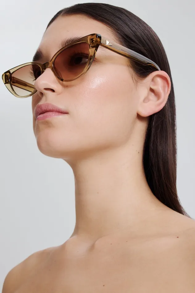 Eyewear Scanlan Theodore Women ST FELINE OVAL SUNGLASSES SAHARA