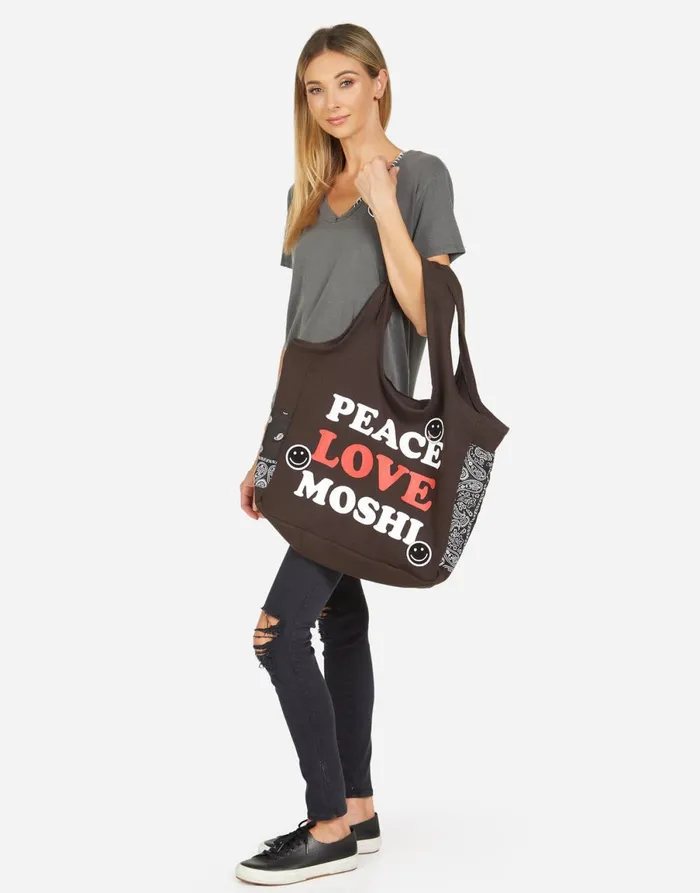 Fatima Peace Love Moshi Onyx Black Bandana Women039s Lauren Moshi Bags