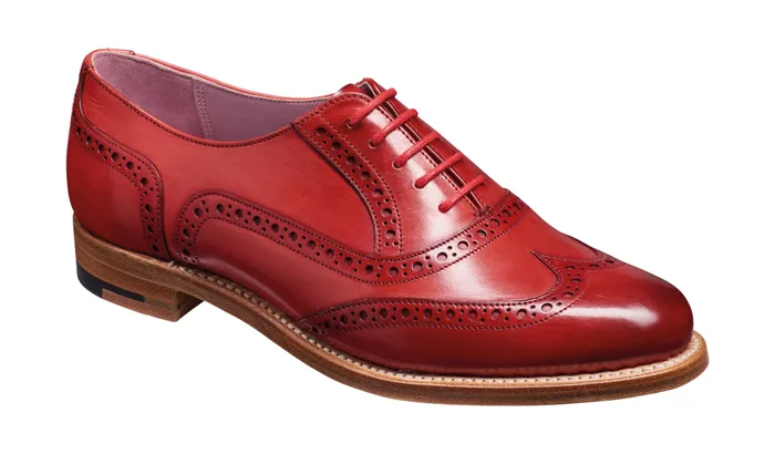 Fearne 8211 Red Hand Painted Women Barker Shoes Womens Brogues