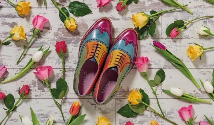 Fearne 8211 Red Hand Painted Women Barker Shoes Womens Brogues