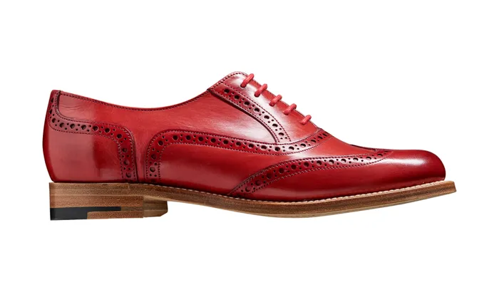 Fearne 8211 Red Hand Painted Women Barker Shoes Womens Brogues