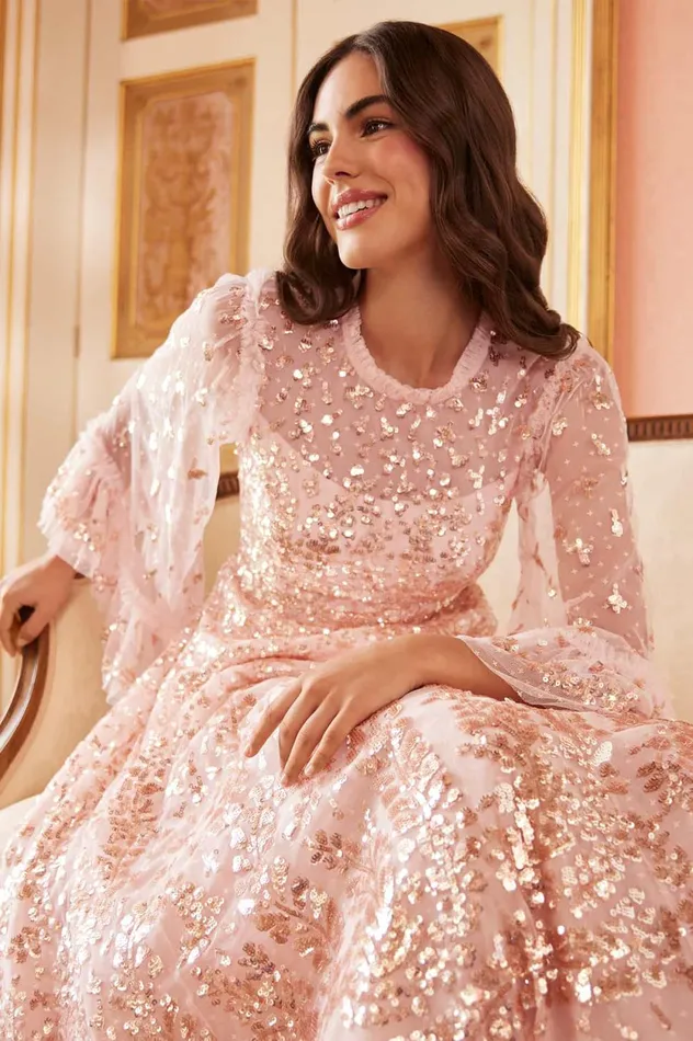 Fern Ankle Gown Pink Women Needle and Thread Dresses
