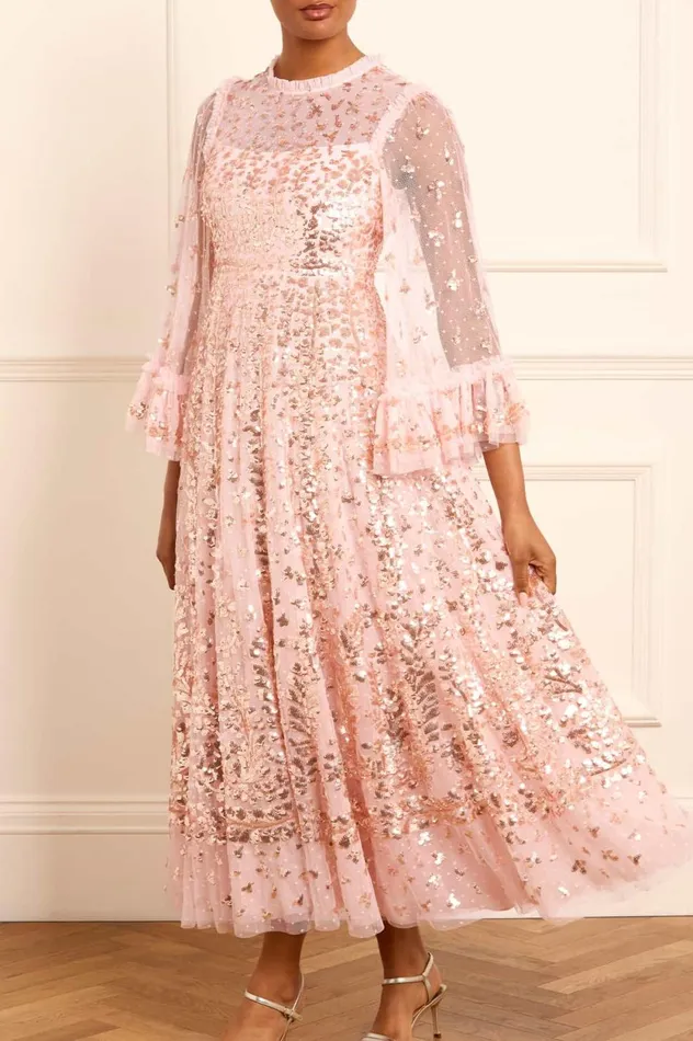 Fern Ankle Gown Pink Women Needle and Thread Dresses