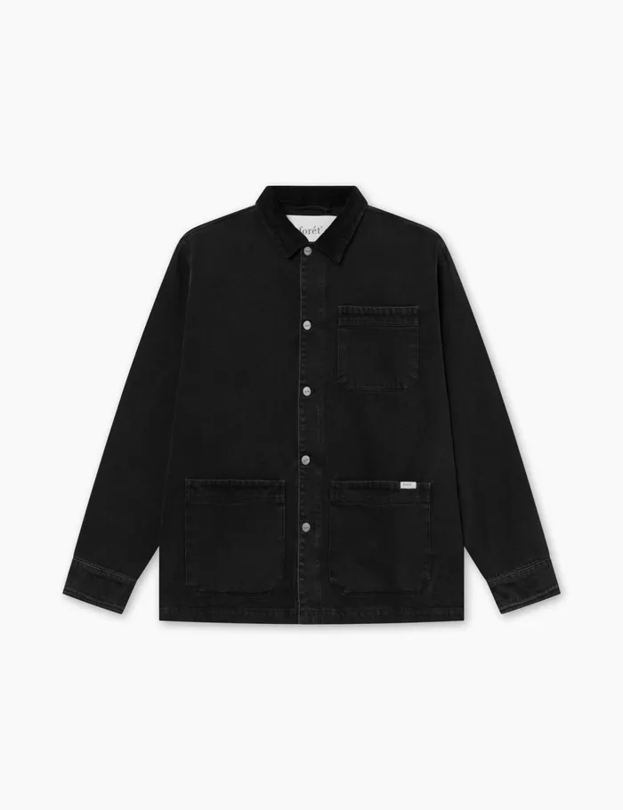 Fort Jackets ROWAN OVERSHIRT Washed Black Denim 8211 Men