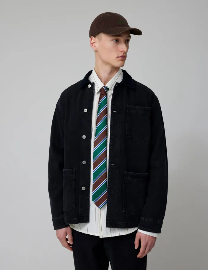 Fort Jackets ROWAN OVERSHIRT Washed Black Denim 8211 Men